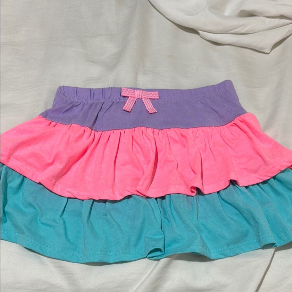 Tommy Bahama 7/8 drop waist 3 tier skirt Purple turquoise pink Skort w/bow nwt